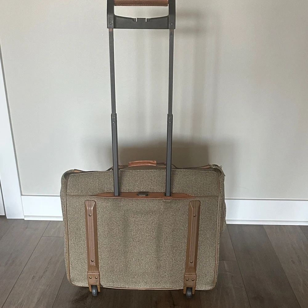Vintage Hartmann Rolling Garment Bag with Leather Trim